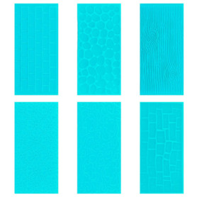 Set de 6 Embosseurs en Plastique pour Gâteaux - Tapis de Gaufrage à Motifs