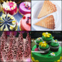 Set de 6 Embosseurs en Plastique pour Gâteaux - Tapis de Gaufrage à Motifs