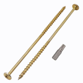 Lot de 12 vis à bois galvanisées Marcopol - Tête Torx 6x200 mm