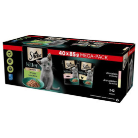 Sheba Nourriture Humide pour Chatons - Saumon et Poulet en Sauce, Multipack 40 x 85 g
