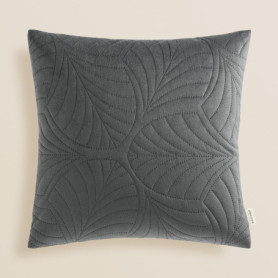 Housse de Coussin Velours Gris Foncé 45x45 cm avec Fermeture Éclair
