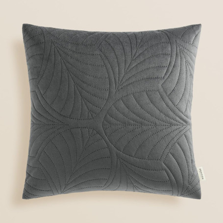 Housse de Coussin Velours Gris Foncé 45x45 cm avec Fermeture Éclair