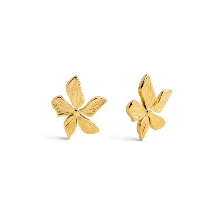 Boucles d'oreilles Jasmine en acier inoxydable plaqué or 18 kt