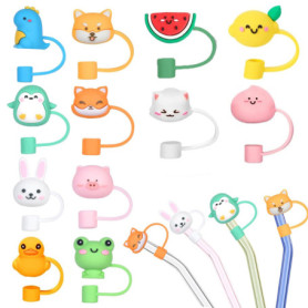 Kit de 12 Couvercles en Silicone pour Pailles Stanley - Anti-poussière et Réutilisables