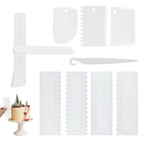 Grattoir à Gâteau Réglable 9 Pièces - Outils de Décoration Pâtisserie