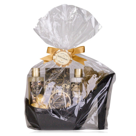 Coffret de Bain Luxe Accentra en Escarpins Noirs à Paillettes - 9 Pièces