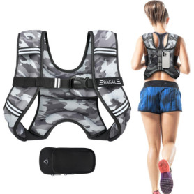 Gilet Lesté Ajustable Bagail pour Musculation et Yoga - Camouflage