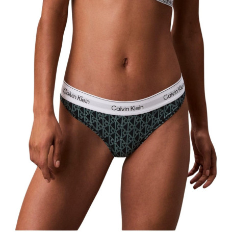 String Femme Calvin Klein en Coton Élastique - Vert Bijou Modern Emblem
