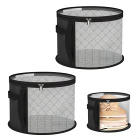 Boîte à Chapeaux Ronde avec Couvercle - 2 Pièces pour Voyage et Événements