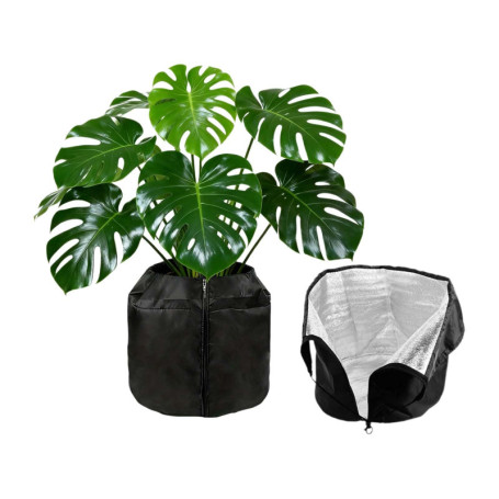 Housse thermique noire pour pots de plantes - Protection antigel 45x50 cm