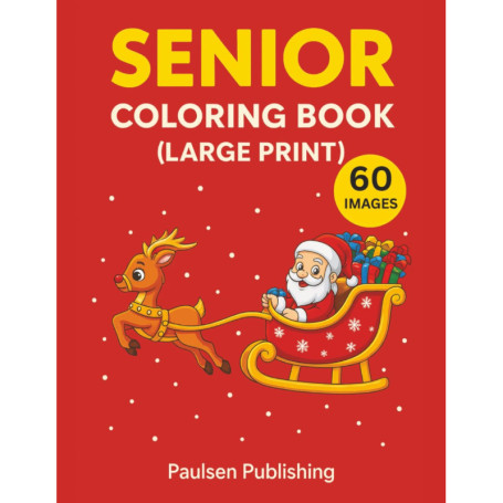 Livre de Coloriage de Noël en Gros Caractères pour Seniors