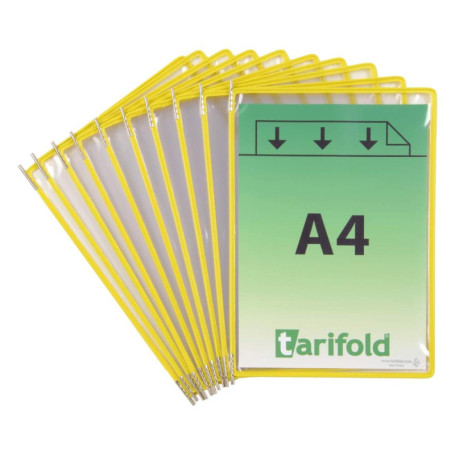 Lot de 10 Pochettes Pivotantes A4 Jaunes Djois