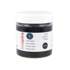 Perles Rocaille en Verre Opaque Noire 2,3mm - 120g pour Création de Bijoux
