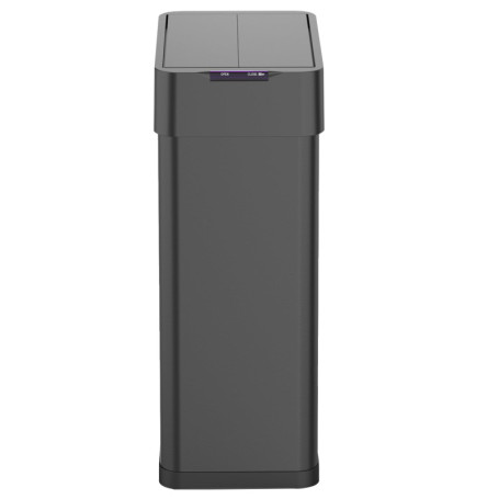 Poubelle de Cuisine Automatique 70L en Acier Inox Noir avec Ouverture Papillon