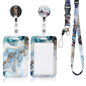 Porte Badge Rétractable AiQInu avec Cordon et Clip Mousqueton