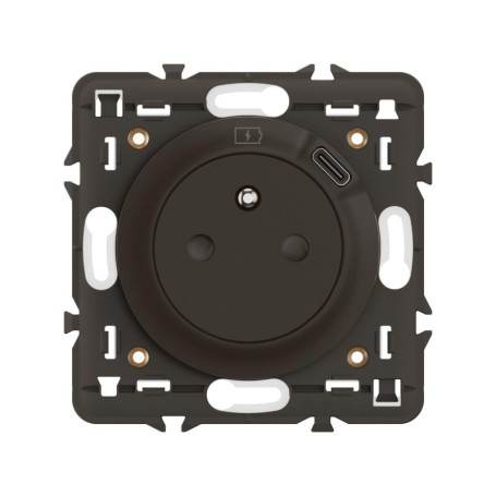 Prise Électrique Murale Céliane avec Chargeur USB Intégré - Noir