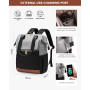 LOVEVOOK Sac à Dos Gris-Noir pour Ordinateur Portable 15,6 Pouces - Femme, Fille, Scolaire avec Compartiment