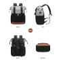 LOVEVOOK Sac à Dos Gris-Noir pour Ordinateur Portable 15,6 Pouces - Femme, Fille, Scolaire avec Compartiment