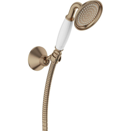 Set de Douche Rétro Louise avec Crochet et Flexible - Finition Bronze