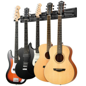 Support mural pour guitare Donner 5 - Noir, réglable pour tous types d'instruments
