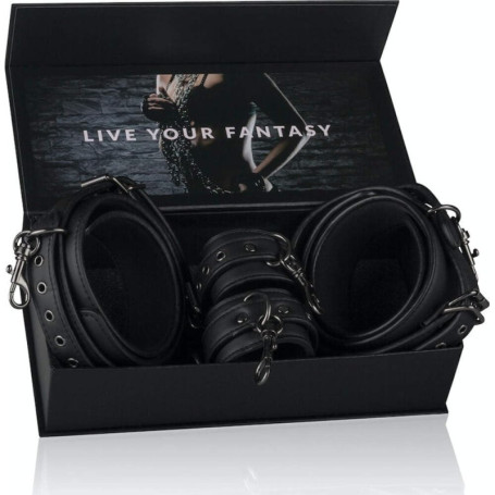 Ensemble de Menottes Cuisse et Poignets Noir - Fetish Collection