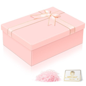 Boîte Cadeau Rose VINATO avec Couvercle et Accessoires pour Toutes Occasions