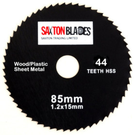 Lame de Scie Circulaire HSS Saxton 85 mm - 44 Dents pour Outils Worx, Bosch, Makita, Ryobi