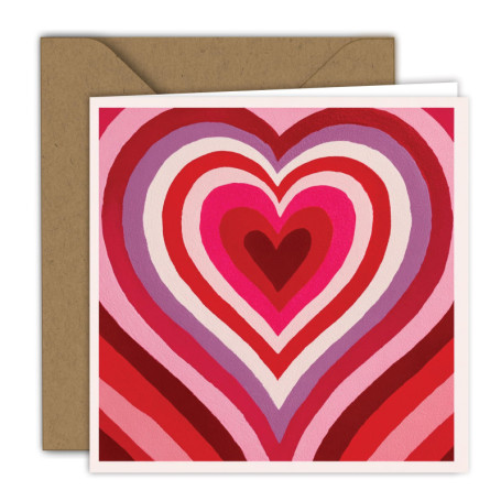 Carte de Saint-Valentin avec Motif Cœur Coloré - 15 x 15 cm