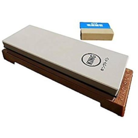 Lot de 2 pierres à aiguiser japonaises King - Grain 1000/6000 et Nagura 8000