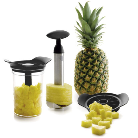 LACOR Kit Éplucheur et Découpeur d'Ananas Noir