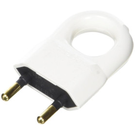 Fiche Mâle Sans Terre Legrand avec Anneau d'Extraction - Blanc