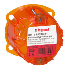 Boîte d'Encastrement Legrand Batibox Multimatériaux - Rigidité Renforcée - 1 Poste