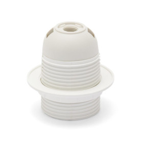 Douille E27 Thermoplastique avec Écrou à Anneau - Blanc