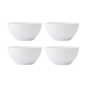 Mikasa Chalk - Lot de 4 Bols en Porcelaine Blanche, 10 cm, Idéal pour Tapas et Desserts