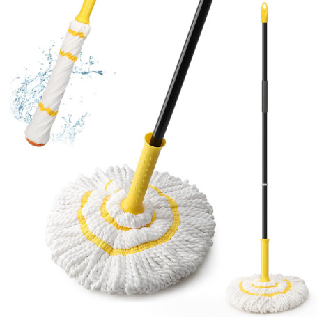 Balai Serpillière Twist Mop KeFanta - Manche Ergonomique 145 cm en Microfibre