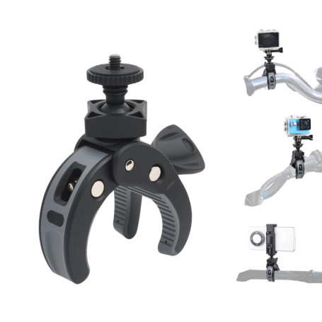Support de Caméra OTraki avec Bras Magique pour Moto et Vélo - Fixation Guidon 360°