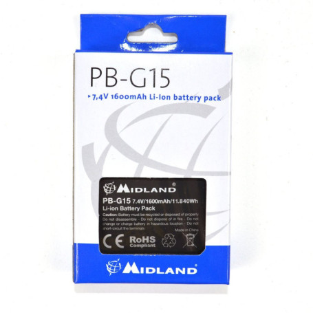 Batterie Rechargeable Midland PB-G15 pour Talkie Walkie G15 Pro et G18 Pro