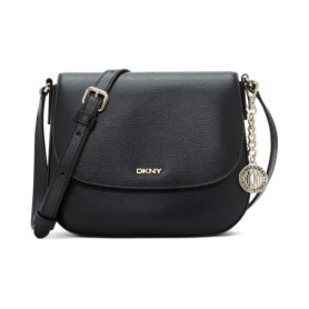 Sac à main DKNY Bryant Saddle Bag en cuir noir et doré
