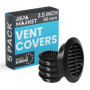 Lot de 5 Grilles d'Aération Noires 90 mm avec Moustiquaire - Repa Market