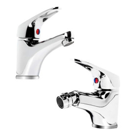 Lot de 2 Robinets en Laiton Chromé pour Salle de Bain - Lavabo et Bidet