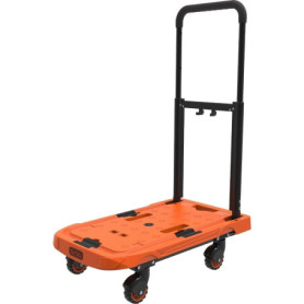 Chariot Pliant à Roulettes Black+Decker - Capacité 90 KG - Poignée Réglable