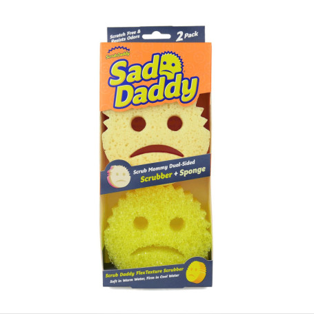 Lot de 2 Éponges Smiley Scrub Daddy et Mommy - Nettoyage Efficace et Anti-Rayures