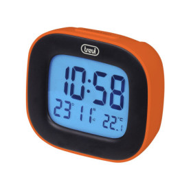 Horloge numérique Trevi SLD 3875 avec thermomètre et fonction Snooze - Orange