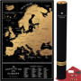 Carte à Gratter de l'Europe - Poster Décoratif avec Épingles Incluses