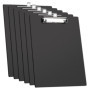 Pack de 6 Porte Documents A4 avec Pince - Clipboard Léger en Plastique Noir