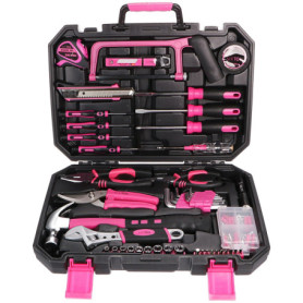 Kit d'Outils Rose SIXTOL HOME PINK 128 dans Mallette Pratique