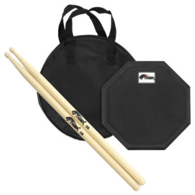 Tiger Tambour d'Entraînement 8" avec Baguettes 5B en Hickory