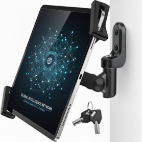 Support Mural Antivol pour Tablette iPad - Monture Kiosque Rotative 360°