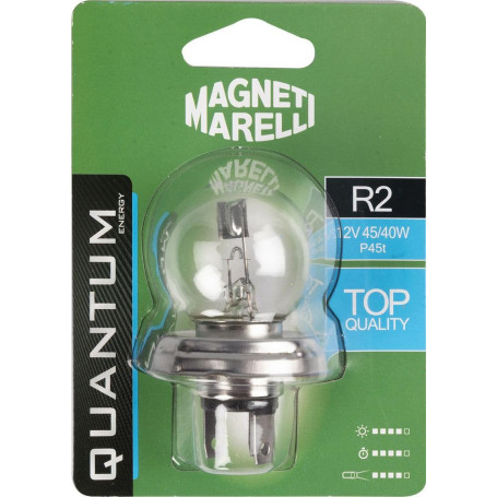 Ampoule R2 Magneti Marelli 12V 45/40W pour Feux de Route et Croisement