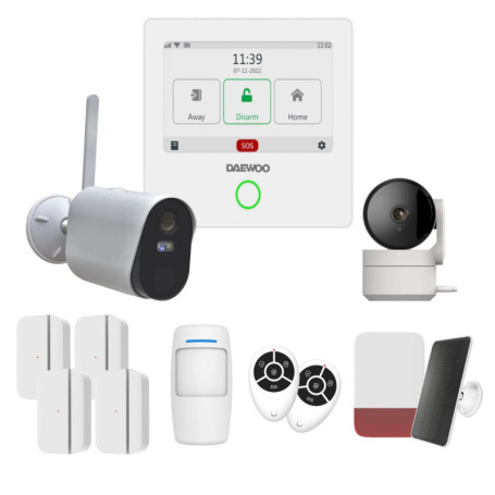 Pack Alarme Connectée WiFi/GSM Daewoo Touch 4,3" - Système de Sécurité Complet